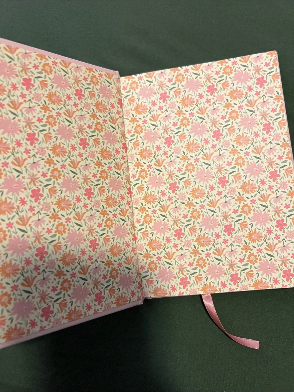 Gold Foil Floral on Light Pink Hardcover Notebook